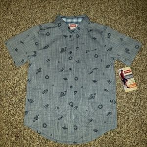 Boy's Wrangler Button Up Space Theme Shirt